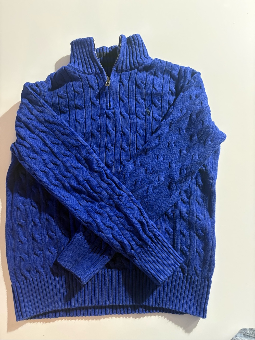 Polo by Ralph Lauren boy’s Cable Half-Zip Sweater - Royal Blueu